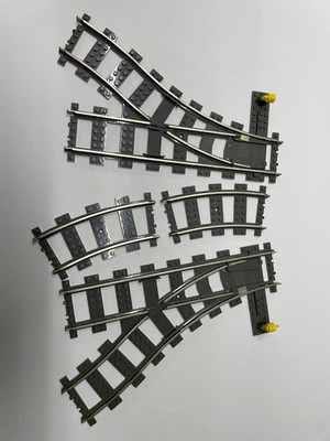 Lego 4531 SET 9V Eisenbahn Weiche 1x Rechts 1x Links 2X Kurven Top gebraucht