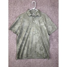 NWT Tommy Bahama Men's Polo Shirt M/M Green Tropical Leaf Print Short Sleeve