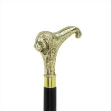 Walking Stick Solid Vintage Designer Lion Head Wooden Cane Antique Style