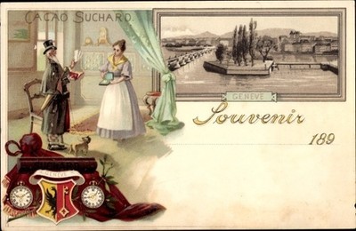 Litho Genève Geneva City, Advertising, Cacao Suchard, City View,... - 10582723
