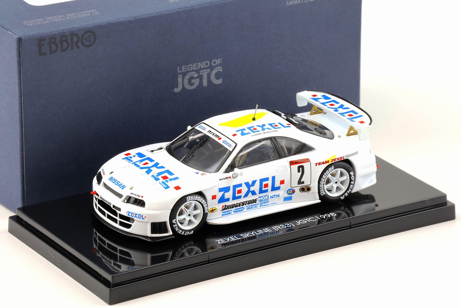 1:43 Ebbro Nissan Skyline R33 Zexel Skyline #2 Jgtc 1998 Ldf Suzuki/Kageyama