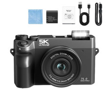Cámara digital Divento 5K 75MP compacta con Wi - Fi, zoom 18x - ideal para adultos