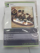 Latch Hook Rug Kit Size 20 x 15 SEALED ZD010 Puppy In Dog Bed Toys Bone ZD010