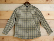 Eddie Bauer Shirt Outdoor Men XL Classic Fit Beige Plaid Long Sleeve Button Down