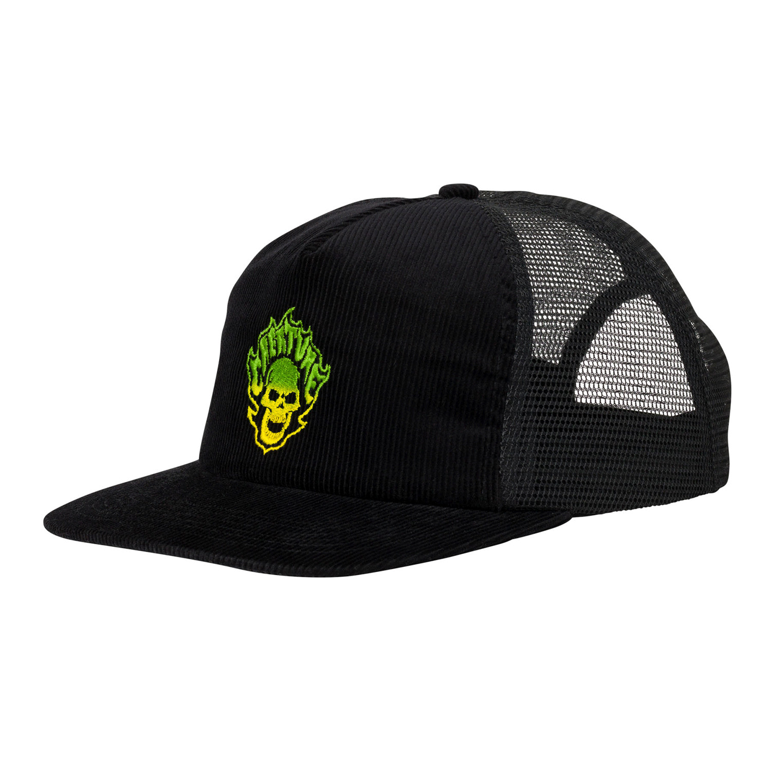 Hat Bonehead Flame Mesh Trucker Mid Profile Black