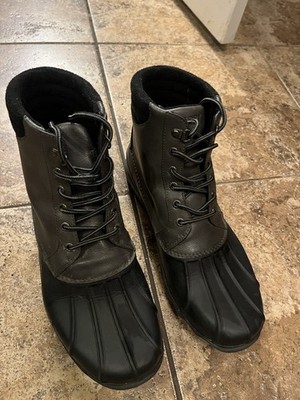 Sperry Men s Duck Boots Black/Gray Lace-Up Rubber 3M Thinsulate Insulated