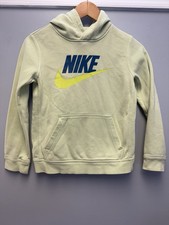 NIKE Boys Graphic Hoodie Jumper Sweatshirt Sz Medium Neon Green