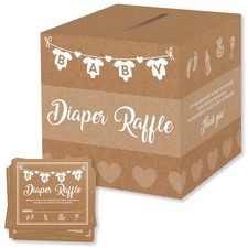 Baby Shower Games for Girl or Boy, 50 Diaper Raffle Tickets, Diaper Raffle Ti...