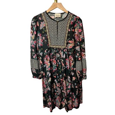 Dixie Black Floral Dress Made in Italy Sz. S