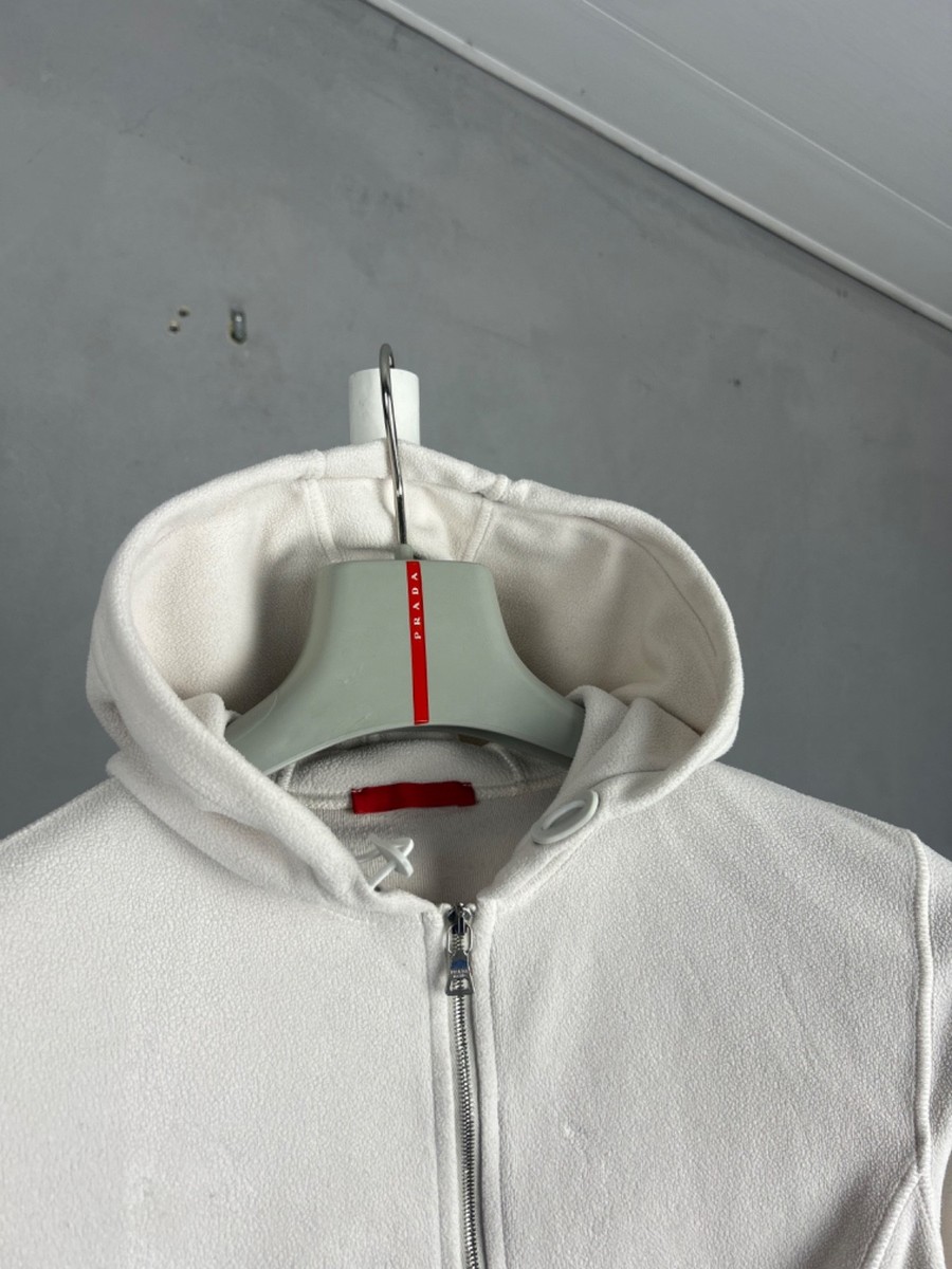 Prada Sport White Fleece Zip Hoodie Size M | eBay