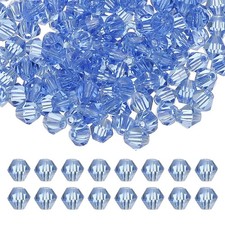 4mm Bicone Crystal Beads, 400 Pcs Glass Faceted Spacer Bead, Light Blue