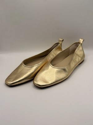 Vince Women Vivian Gold Metallic Ballet Flat Sz 9.5