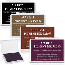4 Pcs Archival Pigment Waterproof Ink Pad for Stamps, Colorful