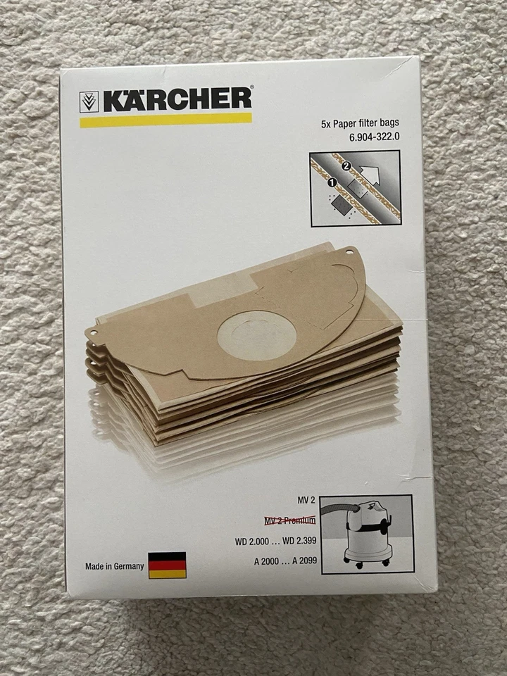 1 Paket Staubsaugerbeutel Kärcher 69043220 für WD MV 2 WD2.000-2.399 A2000-2099
