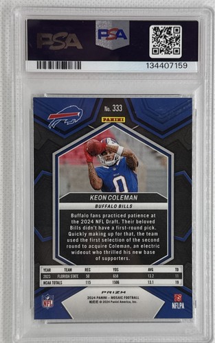2024 Panini Mosaic - Rookies Keon Coleman #333 Genesis Mosaic Prizm (RC) PSA 9 - Bild 2 von 2