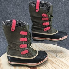 Sorel Waterproof Winter Boots Youth 6 Joan Of Arctic Olive Green NY2413-383