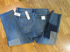 NWT Vigoss Frankie Patchwork Slim Straight Leg Denim Jeans Women's 16W