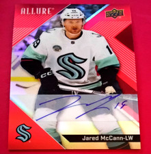 2024-25 JARED MCCANN Red Rainbow Auto Seattle Kraken #75 UD Allure