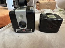 Kodak Brownie Hawkeye Camera Flash Model Vtg 1950  s MCM with Baby Brownie