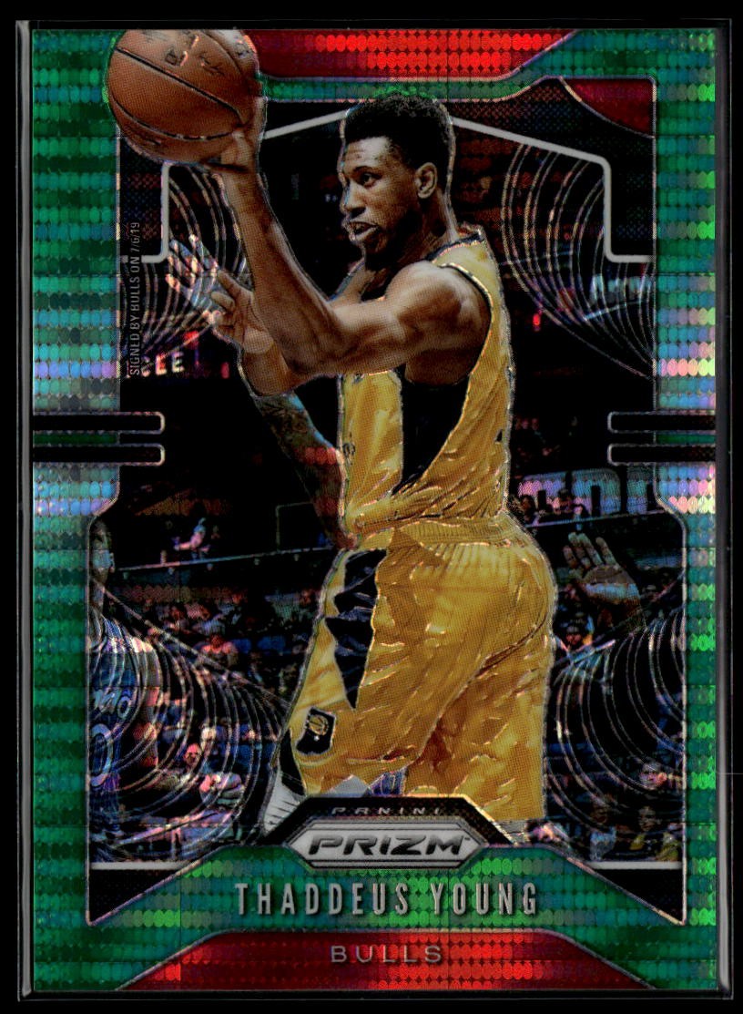 2019-20 Panini Prizm #217 Thaddeus Young Prizms Green Pulsar #/25