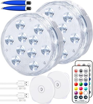 Unterwasserlicht RGB Poolbeleuchtung Farbwechsel 3,3 Zoll Magnet 2er Set Teich
