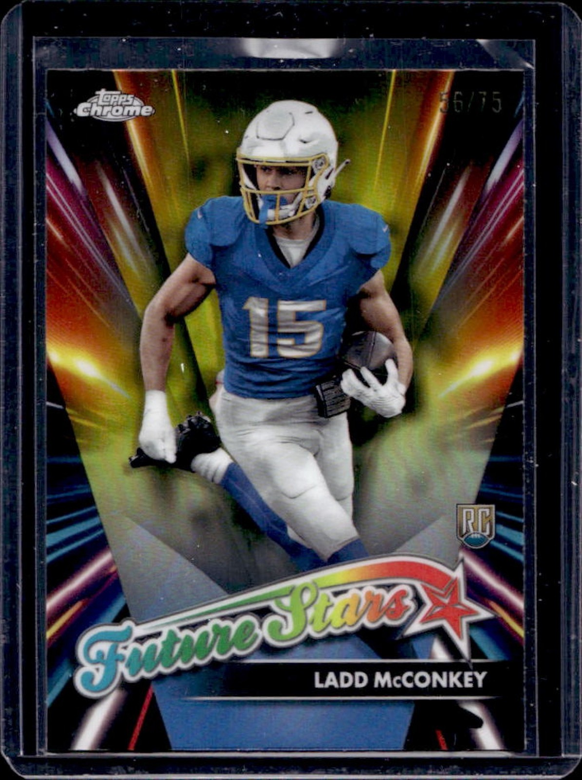 Ladd McConkey Topps Chrome Future Stars #FS13 Yellow Refractor