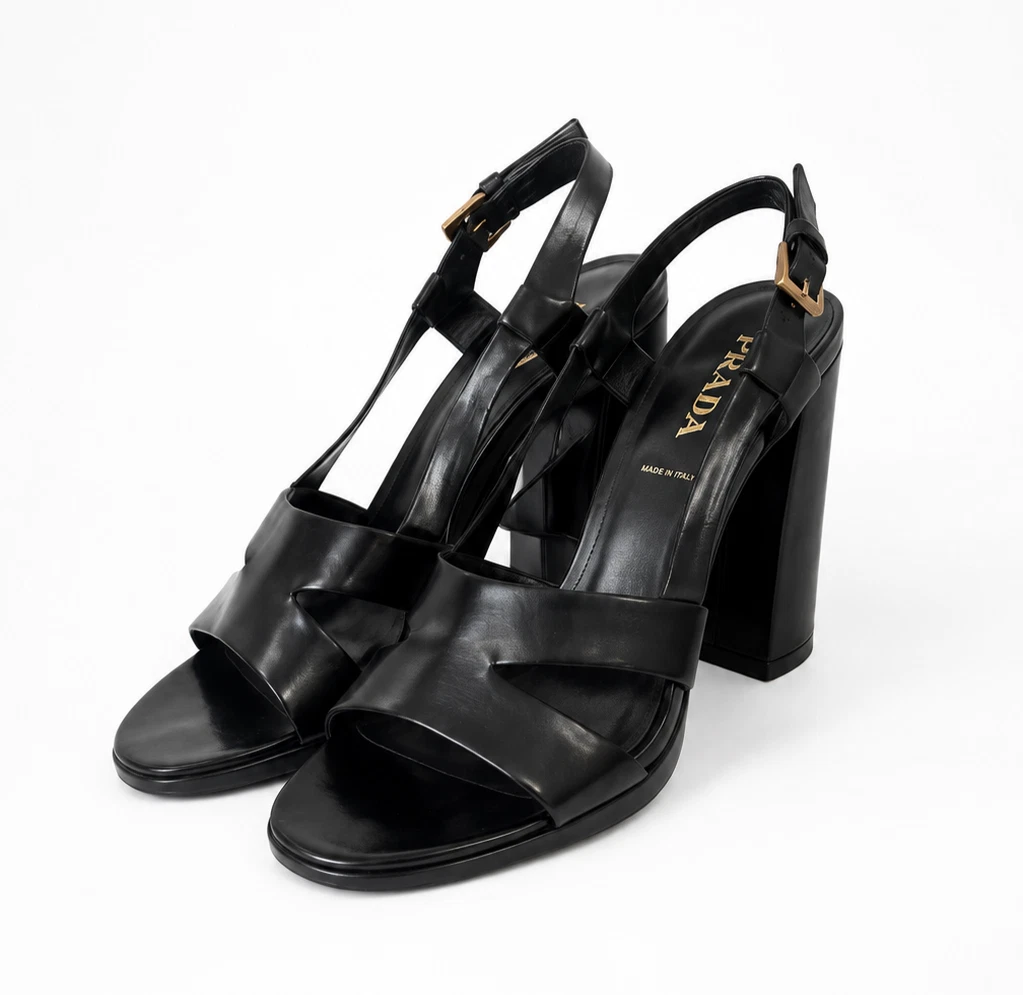 PRADA Patent Leather Block Heel Sandals for Women for sale | eBay