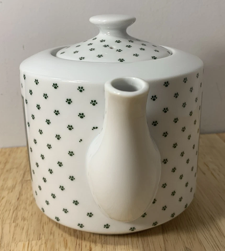 1986 Vintage Lowell Herrero Cat Dog Paw Prints Art Teapot Vandor Made In Japan - Image 4 of 4