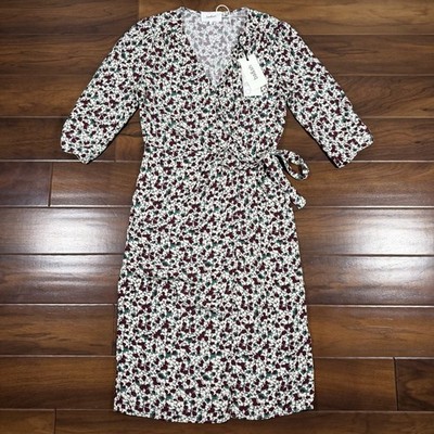 Bash Ba&sh Women's Size 2 / US 6 / Medium Elen Lady Wrap Dress Ecru Pattern