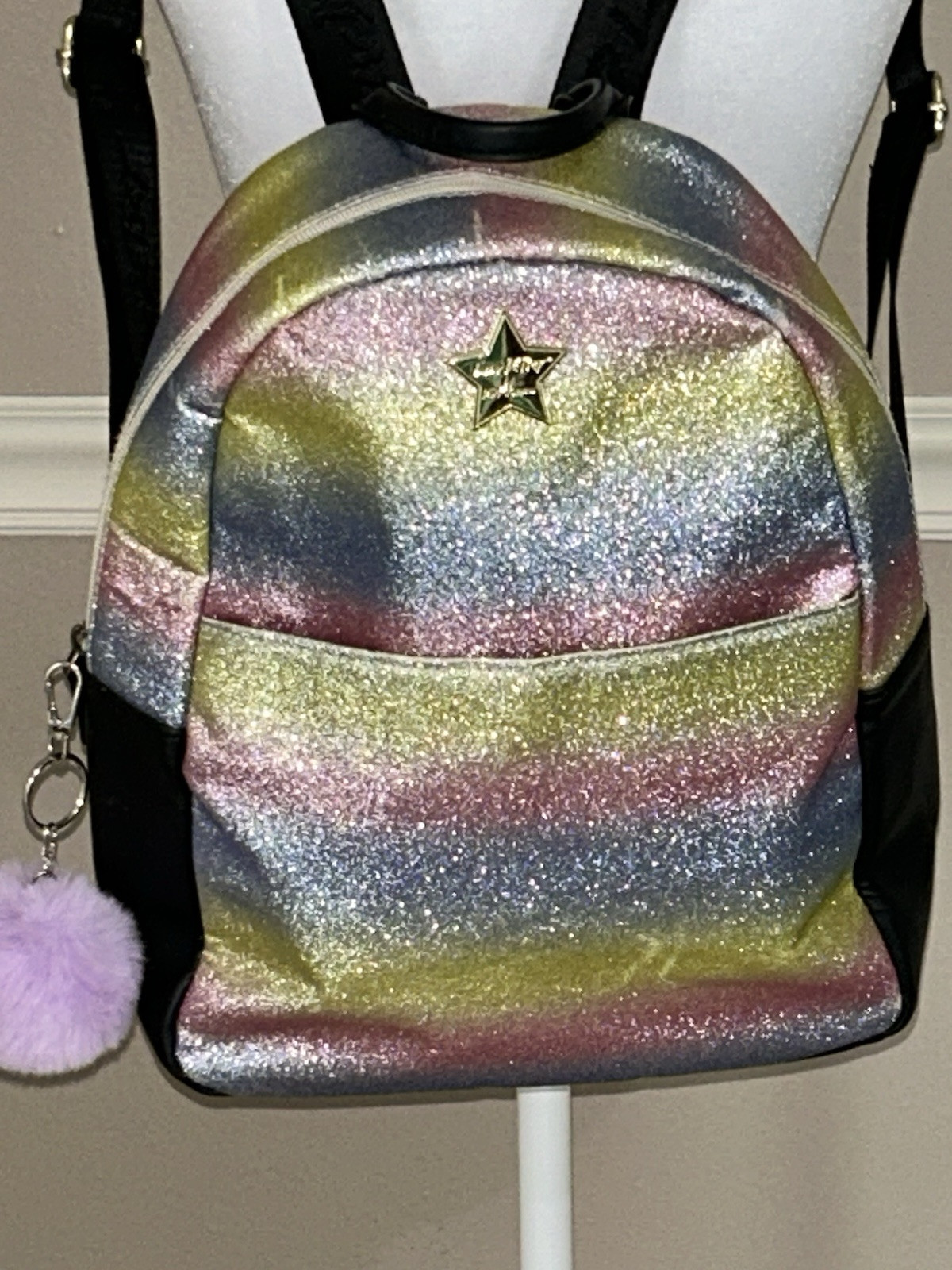 Luv Betsey Johnson Silver Sequin Medium Backpack Betsey Johnson Bag Charm Backpack Bags & Handbags for Women  main image 2