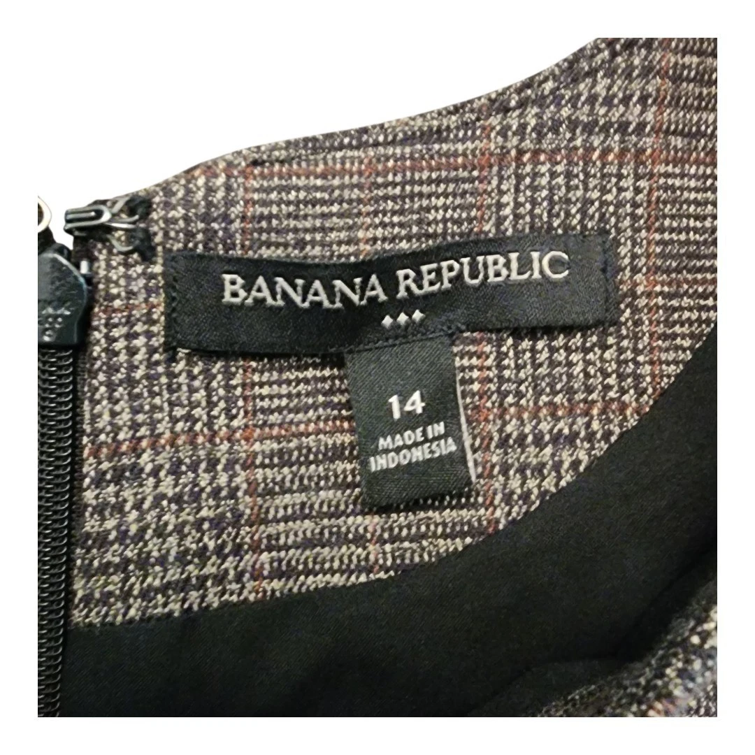 VETEMENTS Banana Republic abito smanicato a quadri carriera lavoro linea A 14 donna