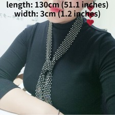 Men Tie Necktie Ribbon Sparkle Crystal Rhinestone Glitter Wedding Party Fashion