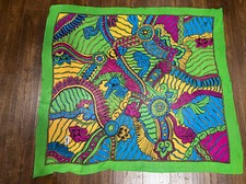 Vintage YVES SAINT LAURENT YSL Floral Abstract Scarf Scarve 46x48
