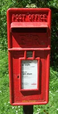 Photo 6x4 Close up, Elizabeth II postbox on Flecks Lane, Wendy Postbox No c2017