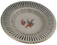 Nice KPM Berlin Porcelain Reticulated Floral Bowl / Basket Porzellan Korb Schale
