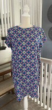 Boohoo Short dress size 12 Womens Blue Pink Boho Summer Knit Dress Flower Power