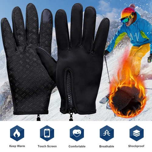 Winter Thermo Handschuhe Herren Damen Fahrradhandschuhe Touchscreen Wasserdicht