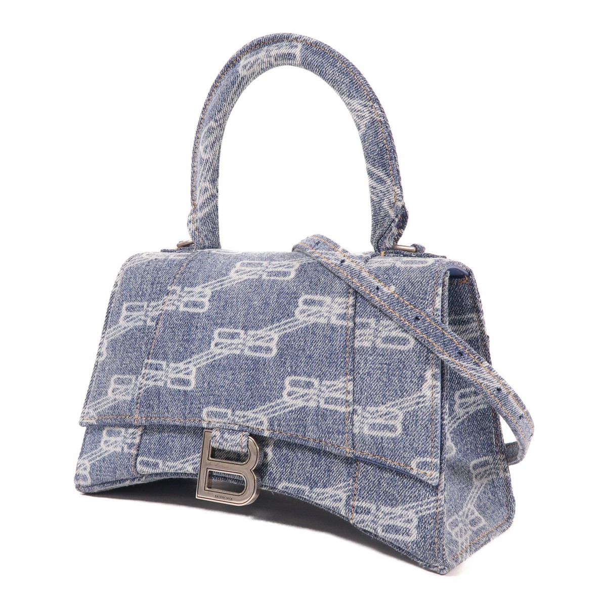 BALENCIAGA HOURGLASS S デニム ハンドバッグ 2WAY BALENCIAGA SHW Hourglass XS 2 Way Bag Denim Blue | eBay