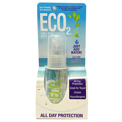 ECO2 100% Pure Crystal REFILLABLE Deodorant Spray | 10 BOTTLES IN ONE!