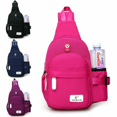 Men Women Nylon Crossbody Shoulder Chest Cycle Sling Bag Daily Travel Backpack
