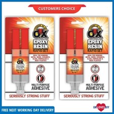 2x SAAO Epoxy Resin Rapid Set Metal Wood Ceramics Glass Fibreglass Most Plastics