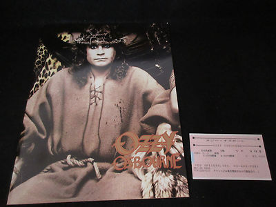Ozzy Osbourne 1989 Japan Tour Book with Ticket Stub Black Sabbath