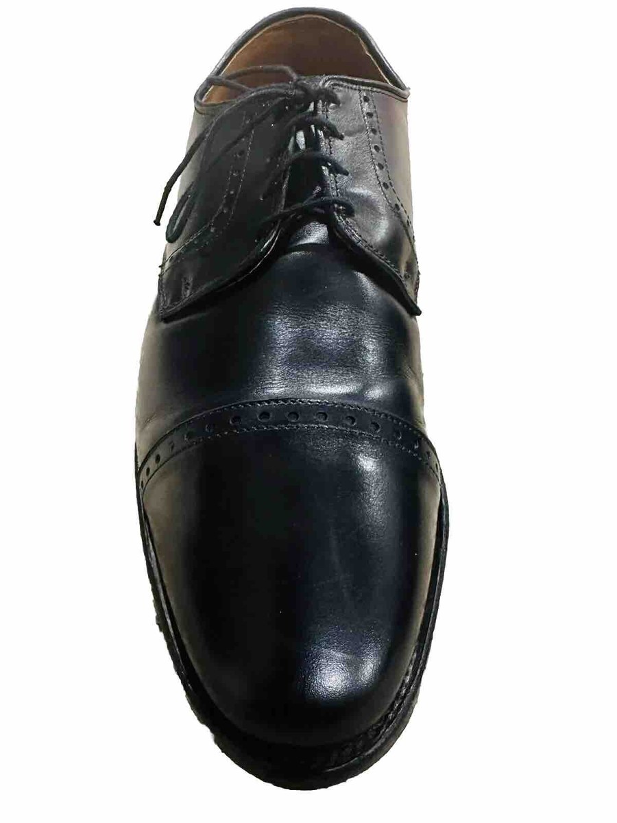 ALLEN EDMUNDS CLIFTON Black Derby Cap Toe Leather Dress Shoe  display picture 1