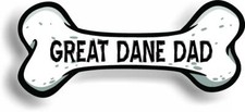 Dog Dad Great Dane Bone Car Magnet Bumper Sticker 3"x7"