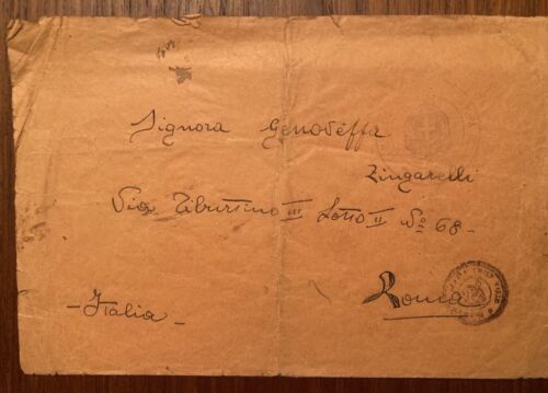 Italian WWII POW Cover WWII Prisoner of War Camp LATRUN Palestine 1940 to Italy
