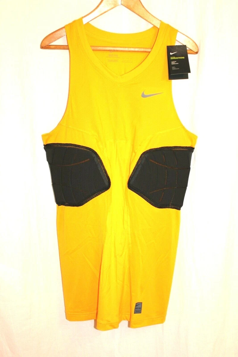 NWT Nike Pro Hyperstrong Targeted Impact Compression Tank Shirt Yellow  Black