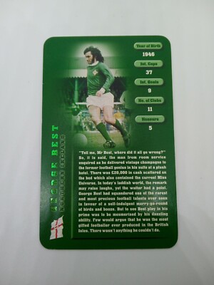 George Best Inception Card George Best, Football Legends 1 Limited Edition TOP TRUMPS Winning ...