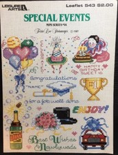 Leisure Arts Special Events Mini Series 14 Cross Stitch Leaflet 543 1987