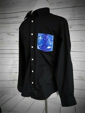 Teen boys hand painted Chaps dress shirt galaxy design size 18