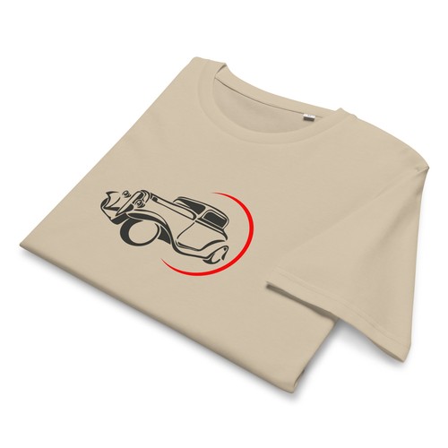 Camiseta unisex orgánica luz media con estampado Vitage Car - Imagen 8 de 12